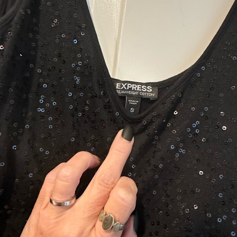 Express sequin little black dress. - Picture 4 of 4